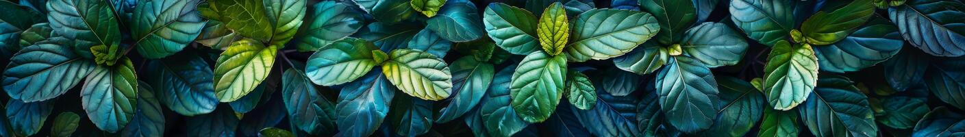 vibrant verdure de feuilles dans assorti textures et tons photo