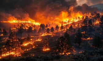 forêt Feu des brûlures en dehors de contrôle photo