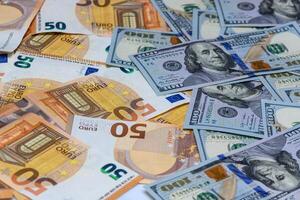 argent de différent des pays dollars, euros, roubles. international devises Contexte. 2 photo