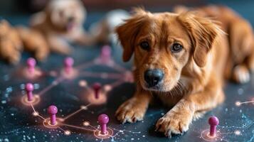 chiots espiègle des moments au milieu de une cosmique étoile carte photo