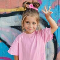 enfant maquette modèle rose chemise, rose Bella Toile 3001t enfant maquette photo