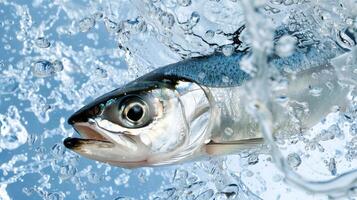 Frais poisson éclabousser l'eau photo