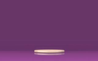 podium de scène 3d fond violet minimal avec couleur crème nude pour l'affichage du produit et la publicité photo