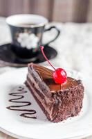 Chocolat gâteau coin photo
