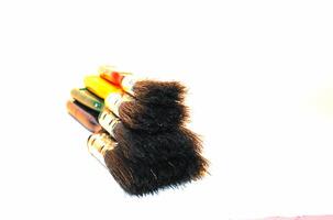 peindre brosses avec noir poils photo