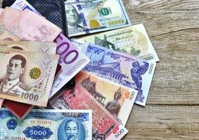 billets de banque de différent des pays, coloré Contexte photo