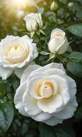 magnifique blanc Rose et bourgeon, magnifique Rose artistique fond d'écran photo