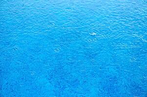 déconcentré flou transparent bleu coloré clair calme l'eau surface texture avec éclaboussures et bulles.9 photo