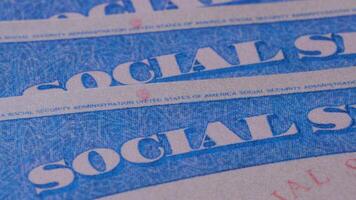 1 photo de social Sécurité cartes identification ssn sur table