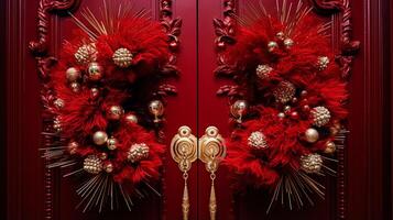 Noël décoration détails sur Anglais stylé luxe haute rue ville boutique porte ou achats fenêtre afficher, vacances vente et magasin décor photo