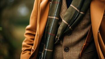 vêtements pour hommes l'automne hiver Vêtements et tweed accessoire collection dans le Anglais campagne, homme mode style, classique gentilhomme Regardez photo