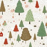 Noël arbre sans couture modèle, carrelable hiver vacances pays forêt impression pour fond d'écran, vert emballage papier, album, en tissu et produit conception photo