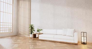 meubles de canapé et maquette de conception de chambre moderne rendu minimal.3d