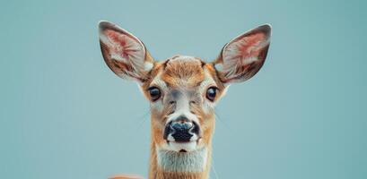 Jeune cerf regarder à caméra photo