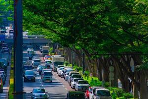 une paysage urbain à omotesando rue dans tokyo longue coup photo