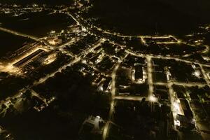 aérien nuit vue de une ville photo