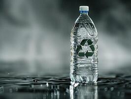 respectueux de la nature l'eau bouteille recyclage. photo