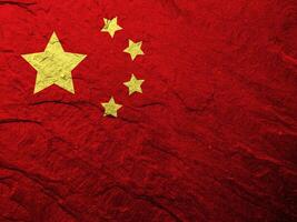 drapeau de la Chine avec texture photo