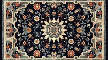 le tapis conception avec une la laine texture Caractéristiques un modèle dans le persan style. photo