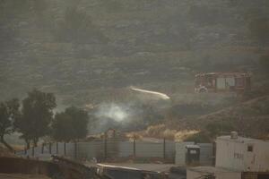 forêt Feu et fumée dans Jérusalem Israël photo