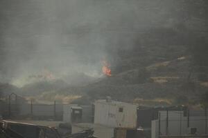 forêt Feu et fumée dans Jérusalem Israël photo