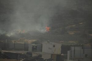 forêt Feu et fumée dans Jérusalem Israël photo