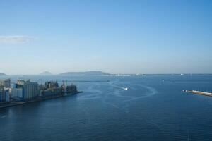vue de le Haut sol de hakata Port la tour dans fukuoka Japon photo