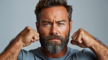 homme avec une barbiche et barbe photo