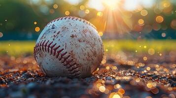 base-ball sur l'eau flaque photo