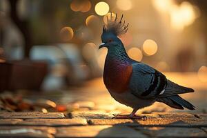 victoria couronné pigeon, plein corps prise de vue, téléobjectif voir, photo
