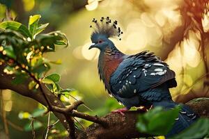 victoria couronné pigeon, plein corps prise de vue, téléobjectif voir, photo