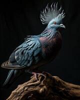 le couronné Pigeon dans studio photo