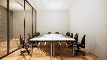 entreprise de bureau - belle salle de réunion et table de conférence, style moderne. rendu 3D