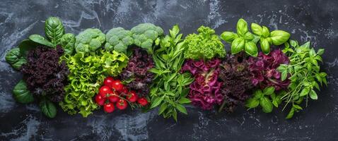 assorti des légumes sur une table photo