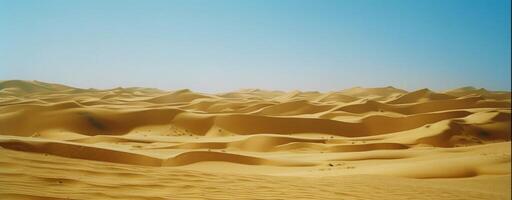 groupe de le sable dunes en dessous de bleu ciel photo