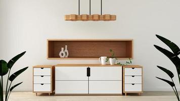 armoire dans une pièce vide moderne de style japonais, conceptions minimales. rendu 3D photo