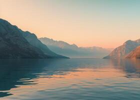 majestueux montagnes surplombant une Lac photo