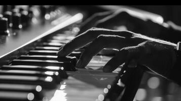 avec chaque robinet de le clavier une écrivains les doigts bouge toi dans une gracieux et mélodique rythme. photo