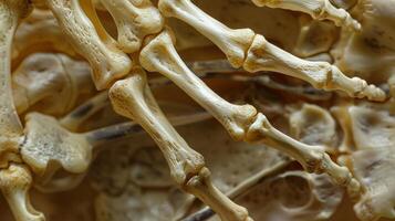 une fermer de le complexe des os dans le main une testament à le complexité et aptitude de le Humain corps. photo