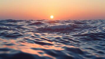 une calme lever du soleil plus de le océan mise en évidence le potentiel pour vague énergie convertisseurs à fonctionner journée et nuit en continu produisant renouvelable énergie photo