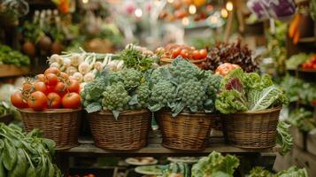 fraîchement récolté l'automne des légumes dans osier panier avec coloré fleurs photo