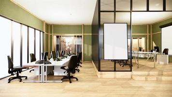 entreprise de bureau - belle salle de réunion et table de conférence au Japon, style moderne. rendu 3D