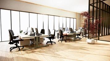 entreprise de bureau - belle salle de réunion et table de conférence au Japon, style moderne. rendu 3D photo