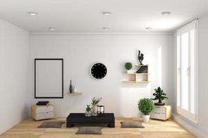 chambre design de style japonais. rendu 3D photo