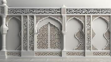 islamique modèle blanc Cadre ornement photo