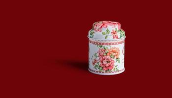boîte en céramique de noël pour cadeau avec motif floral. photo