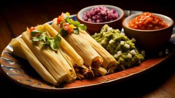 plat de vibrant mexicain tamales photo