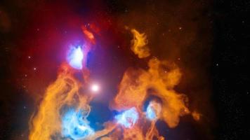 galaxie de nébuleuse sombre de l'espace orange dans l'espace lointain et la beauté de l'univers photo