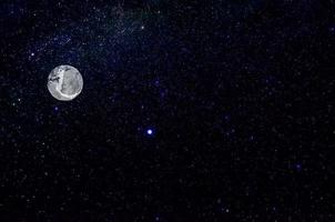 panorama dramatique bleu clair de la nuit de la galaxie depuis l'espace de l'univers lunaire sur le ciel nocturne photo