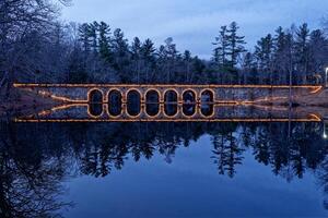 cumberland Montagne Etat parc pont avec lumières photo